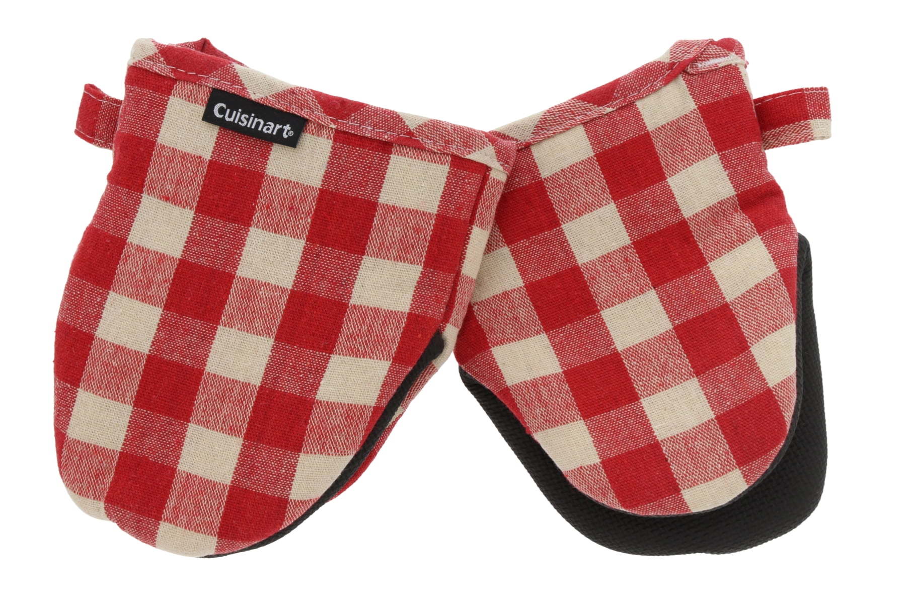 Cuisinart Buffalo Check Mini Oven Mitts 2 Pack, Red and Ivory Plaid