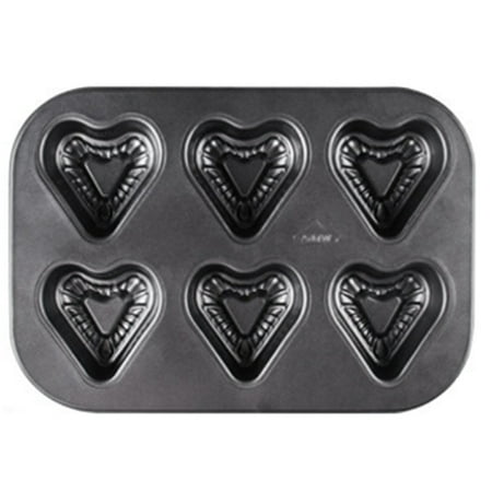 

6 Cups Carbon Steel Baking Mold High Hardness and Nonstick Cake Pans Bakeware for DIY Craft D