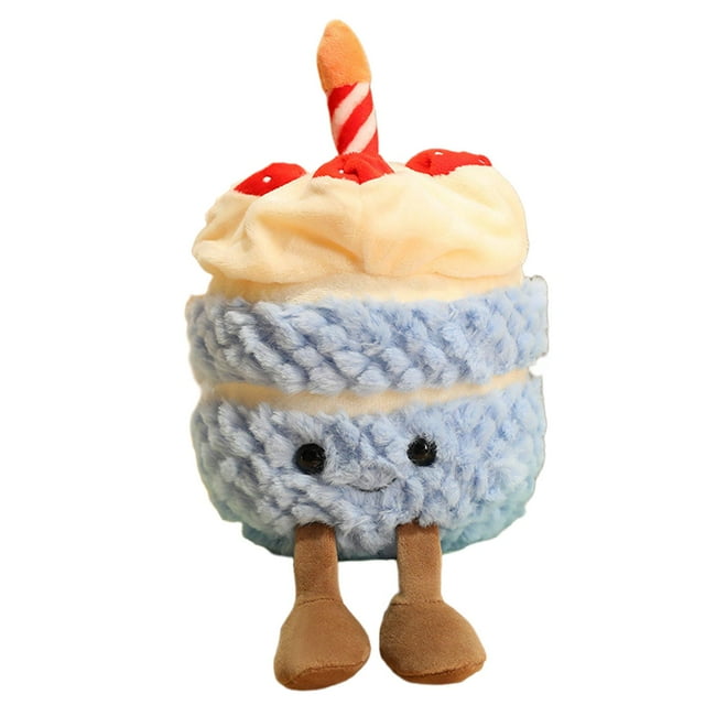 Pastel de cumpleaños creativo Juguetes de peluche Niños Acompañan Juguetes Decoración de la habitación Juguetes de peluche Decorativos suaves para el Azul Sunnimix juguetes de peluche