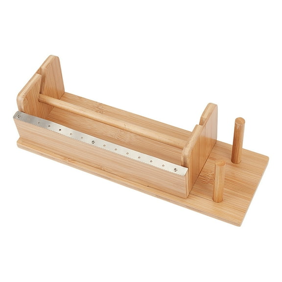 Bamboo Adhesive Tape Dispenser Tape Cutter Roll Tape Holder Rectangle Moccasin 303x104x90mm