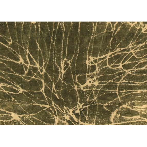 Ahgly Company Indoor Rectangle Abstract Brown Modern Area Rugs, 7' x 9'