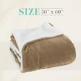 thumbnail image 2 of Elegant Comfort Reversible and Ultra-Plush Flannel Fleece Sherpa Throw- Lightweight Soft and Cozy- All Season Decorative Throw, Perfect for Lounging, 50 x 60 inches, Taupe, 2 of 6