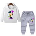 thumbnail image 3 of Conjunto de sudadera con capucha para niños, ropa para niños, ropa para bebés, suéteres casuales con capucha de Mickey, sudadera con capucha y pantalones, 2 piezas/conjunto, 2 a 14 años, 3 of 5