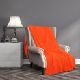 thumbnail image 3 of Cotton Knitted Throw Blanket Soft Warm Cable Knit Blanket , Orange, 3 of 7