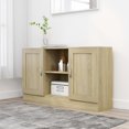 thumbnail image 2 of vidaXL Sideboard Sonoma Oak 120x30.5x70 cm Engineered Wood, 2 of 5