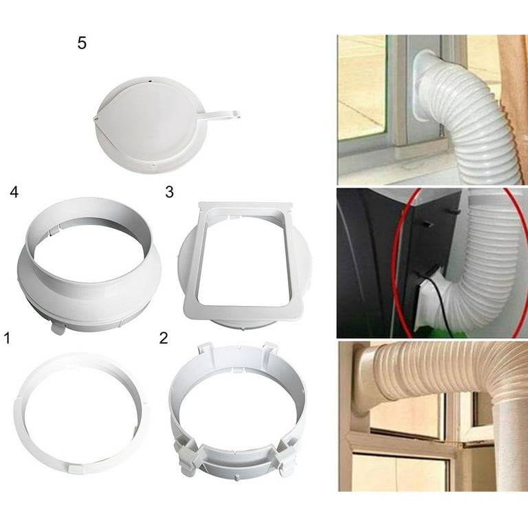 Ruibeauty 6 inch Portable Air Conditioner Window Adapter Exhaust Hose Connector Tube Connector Air Hood Baffle Plate Mobile Air Conditioning