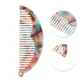 thumbnail image 3 of Unique Bargains 1 Pc Half Round Hair Comb with Hole Colorful Acetate Sheet, 3 of 6