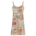 thumbnail image 3 of Newspaper Print Women's Sexy Cowl Neck Maxi Dress Spaghetti Straps Bodycon Dresses Party Cocktail, 3 of 7