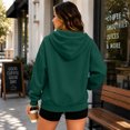 thumbnail image 6 of Dweltoz Zip Up Hoodies for Women Oversized Casual Sweatshirts Cute Full Zip Cozy Jackets with Pockets Fall Winter Long Sleeve Hooded Clothes,Dark Green S, 6 of 6