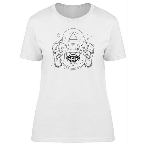 Mystical Hands Geometry Design T-Shirt Women -Image by Shutterstock, Female x-Large