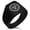 Black, variant on Stainless Steel Zombie Outbreak Response Team Needle Stripe Pattern Biker Style Polished Ring