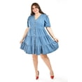 thumbnail image 5 of Vestido de mezclilla con botones Roman Fashion /Tallas Extras, 3831 (Mezclilla medio) azul 36, 5 of 5