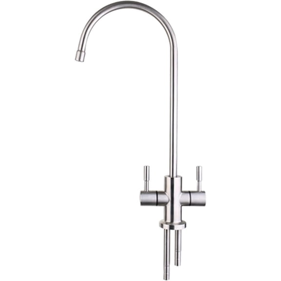 3-Point Water Purifier Faucet, 360°Rotation Double-Outlet Hot and Cold Water Mixer Tap, 304 Stainless Steel Household Kitchen Faucet, Direct Drinking Pure Water Faucet