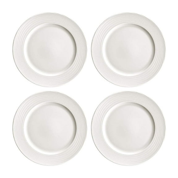 Loop dia.10.5" Round Warm White Vitrified Plate (Set of 4)