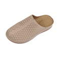 thumbnail image 3 of Domuza Closed Toe Slippers for Women Casual Comfortable Slip on Sandals Summer Casual Walking Platform Slides,Lightweight Non Slip Summer Beach Footwear Beige 5.5（EU-36）, 3 of 6