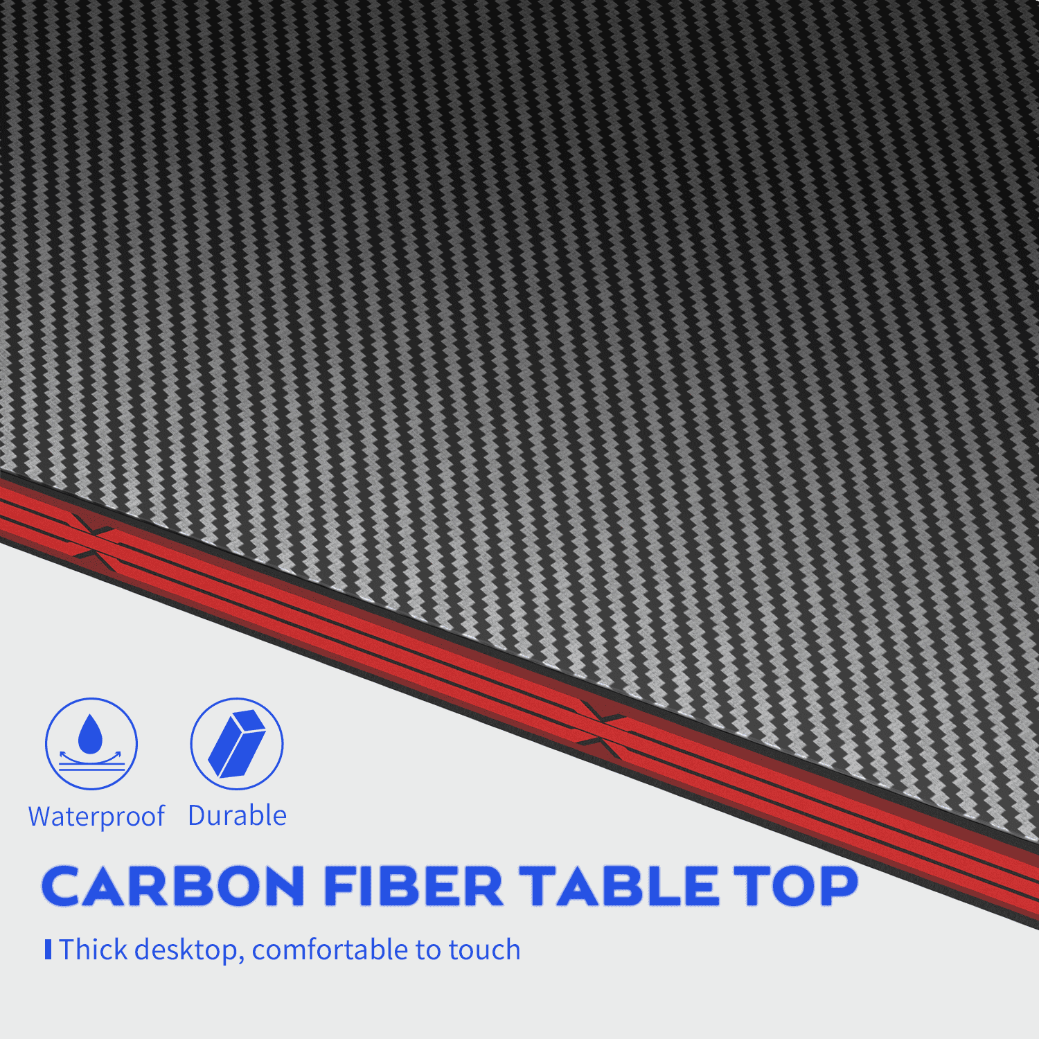 Lacoo 51.2“ Gaming Desk L-shaped Carbon Fiber Surface Gaming Corner Desk Table, Black