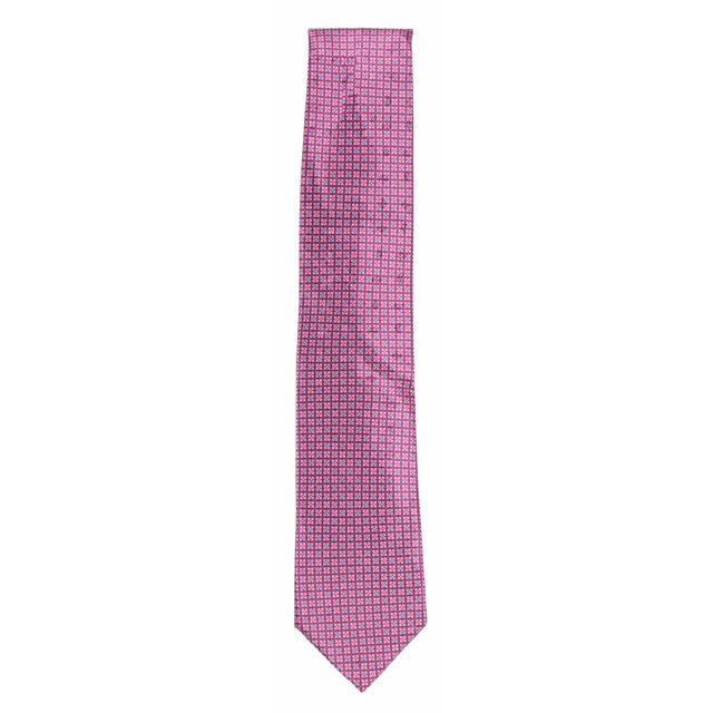 Zegna Men's Dark Pink Fan Italian Silk Necktie - One Size