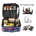 thumbnail image 2 of FORMRS Travel Makeup Bag Large Capacity Train Case Cosmetic Organizer with Adjustable Dividers, Watercolor Blue Marble Pattern, 2 of 8