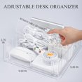 thumbnail image 2 of LAICAIW 2 Pack Plastic Cable Organizer Box with Wire Ties, Large Clear Charger Storage Case for Cords, Battery, Adjustable Desk Drawer Accessories Organizer, 2 of 7