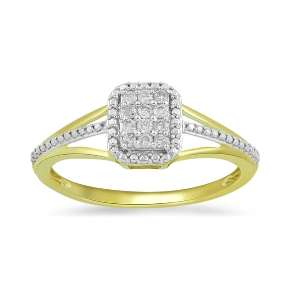 Brilliance Fine Jewelry Enhancer Diamond Elongated Ring, Yellow Gold,10 Carat