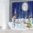 thumbnail image 3 of Christmas Shower Curtain, Fabric Bathroom Decor Set with Hooks, Tree Boxes, Snow, 3 of 3