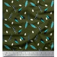 thumbnail image 1 of Soimoi Green Poly Georgette Fabric Dot & Feather Print Fabric by the Yard 42 Inch Wide, 1 of 3