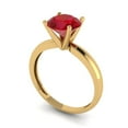 thumbnail image 2 of Clara Pucci 14K Yellow Gold Solid Gold Ruby Solitaire Anniversary Ring for Women - 1.5 cttw Round Cut, 2 of 8