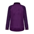 thumbnail image 4 of ManxiVoo Sequin Button Down Shirt for Women Long Sleeve Casual Top with Padded Detail Sparkle Blouse for Dinner Out L Size Purple, 4 of 8