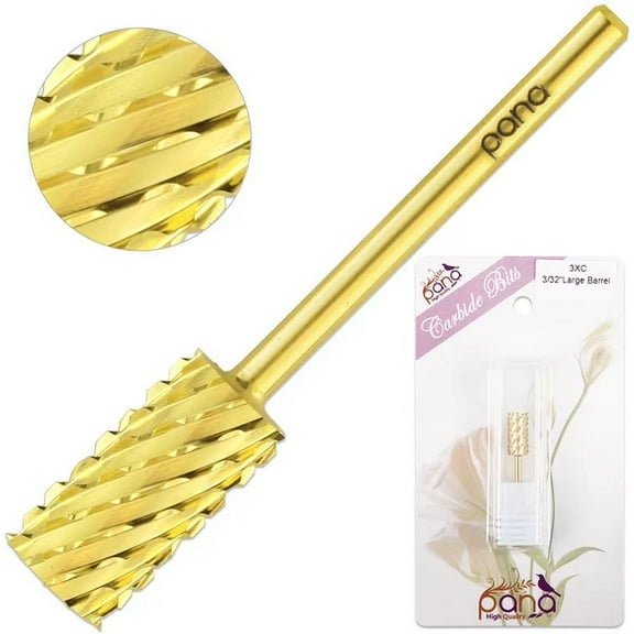 Professional Gold Large Barrel Nail Drill Bit 3X Coarse Grit