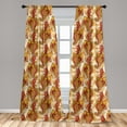 thumbnail image 5 of Ambesonne Floral Curtains, Ornate Paisley, Pair of 28"x95", Orange Yellow and Red, 5 of 5