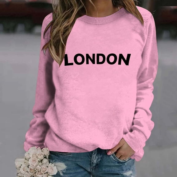 SIYUDAN Women Sweatshirts Long Sleeve Sweatshirt for Womens Pullovers Pink Pullover Adult Big and Tall Crewneck Sweatshirt Winter Sweatshirts Women Fashion