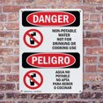 thumbnail image 4 of (2 Pack) Non-Potable Water No Drinking Bilingual OSHA Danger Sign 10 Inch X 14 Inch Indoor / Outdoor Rust-Free Aluminum Metal Signs for Workplace, Workshop, and Construction Site, Made, 4 of 8