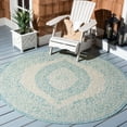 thumbnail image 2 of SAFAVIEH Courtyard Avi Medallion Indoor/Outdoor Area Rug, Light Grey/Aqua, 4' x 4' Round, 2 of 6