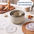 thumbnail image 6 of Onader 8 Piece Serving Bowls with Lid, Ceramic Mixing Bowls Set of 4, Food Storage Container for Soup Salad Meat Pasta Cereal Leftover, Microwave & Dishwasher Safe - Beige, 6 of 10