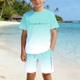 thumbnail image 2 of RTKFRFLM Kids Shorts Set Summer Letter Gradient Short Sleeve T-Shirt and Athletic Shorts 2-Piece Activewear 4-14Y, 2 of 5