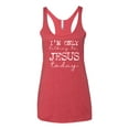 thumbnail image 2 of Wild Bobby I'm Only Talking to Jesus Today Inspirational/Christian Women Tri-Blend Racerback Tank Top, Vintage Red, Small, 2 of 6