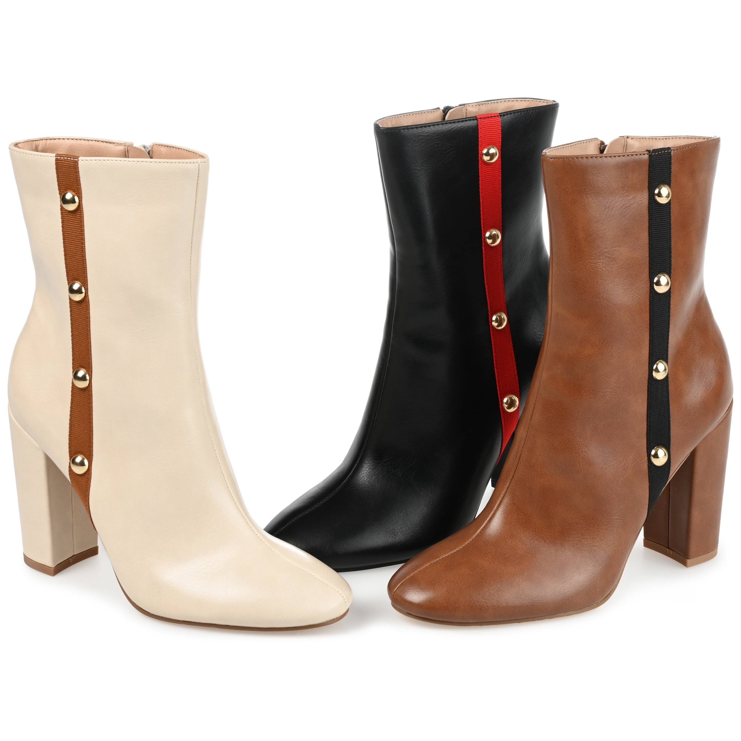Journee Collection Womens Gaibriel Round Toe Block Heel High Ankle Booties
