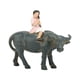 thumbnail image 2 of Figura de búfalo de resina realista para pecera, adorno de vaca, búfalo para coche, escritorio con chica, 2 of 9