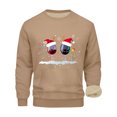 thumbnail image 2 of Blusas y camisas de cuello redondo y manga larga para hombre, blusa de poliéster con estampado navideño de copa de vino y terciopelo., 2 of 6