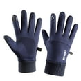 thumbnail image 4 of Guantes deportivos de invierno para ciclismo al aire libre, senderismo y pantalla táctil, cálidos para otoño y otoño. L Azul marino K147, 4 of 9