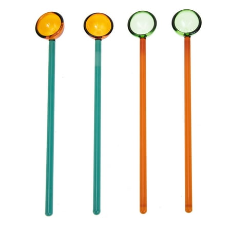 

FRCOLOR 4 Pcs Soup Spoons Glass Stirring Spoons Milk Coffee Spoons Food Serving Scoops