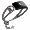 thumbnail image 2 of Correa de reloj Pulsera de diamantes de imitación de acero inoxidable Cadena hueca en forma de D Reemplazo de la correa de muñeca para Fitbit Inspire HR Inevent EL001131-00B, 2 of 7