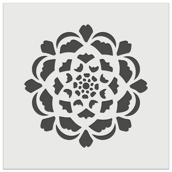 Geometric Artichoke Flower Top DIY Cookie Wall Craft Stencil - 5.5 Inch