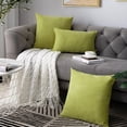 thumbnail image 3 of Large Chartreuse Green Pillow Covers 26x26 Inch Set of 2 Rustic Farmhouse Chenille Decorative Throw Pillow Covers Square Cushion Case for Home Sofa Couch Decoration, 3 of 7