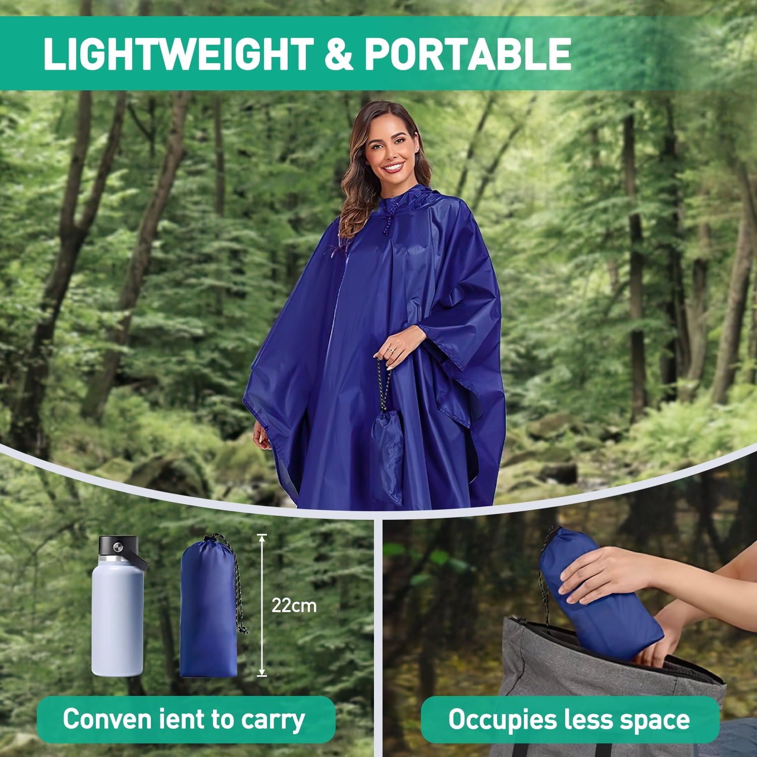 FAIRWEATHER* Rain packable poncho rain (cordura Packable Poncho