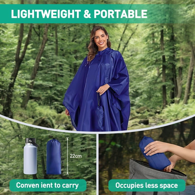 Disposable Rain Ponchos, Waterproof Rain Poncho For Women & Men, Adult