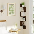 thumbnail image 7 of Spaco 5-Tier Corner Shelf - Wall-Mounted Floating, Space-Saving Simple Installation, Rustic Brown, 7 of 7