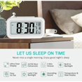thumbnail image 2 of Despertador digital, Despertador matutino, Despertador digital silencioso alimentado por batería para niños y adultos, Pantalla LED grande, Calendario de temperatura (Blanco) JAMW Sencillez, 2 of 5