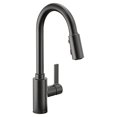 thumbnail image 1 of Moen Robinet de Cuisine Moderne à Poignée Unique Noir Mat avec Pulvérisateur Rétractable, Tête d'Amarrage Réflexive, Robinet pour Évier de Cuisine, Buanderie, Bar avec Boost de Puissance pour un Nettoyage Plus Rapide, 7882BL, 1 of 9