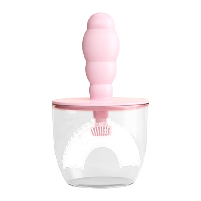 Vogacara Cepillo de para bebés para bebés Cepillo en forma de U de 360 grados Artículos de tocador para niños pequeños cuidado de los oídos rosa pequeño Vogacara CE011665-01B